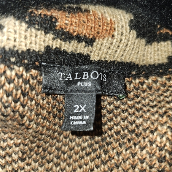 Talbots Plus Leopard Wool Blend Cardigan 2x - Picture 4 of 6